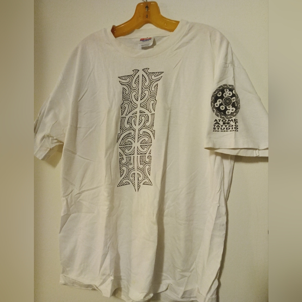 Atomic Art Studio Tattoo Shop White Tshirt Large